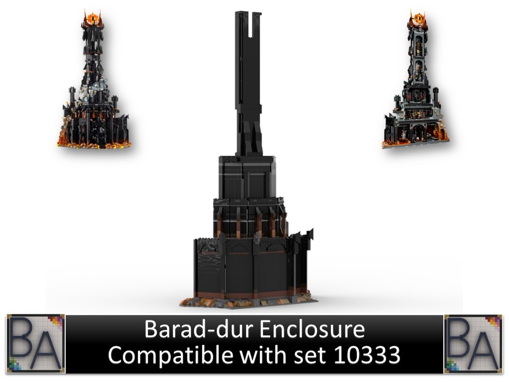 Lego Barad-dur Enclosure - Compatible with Set 10333