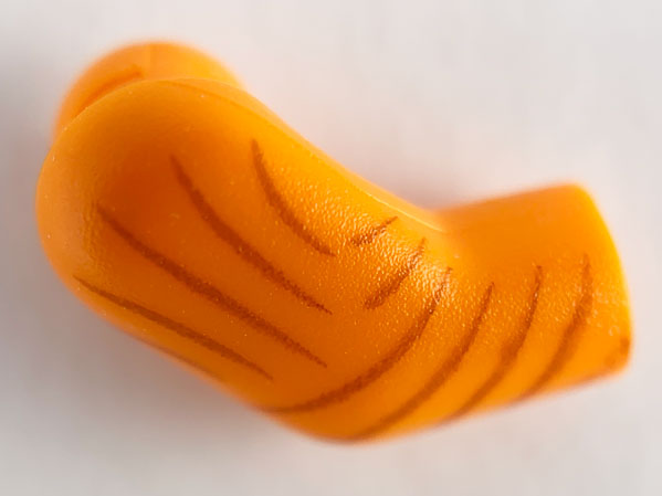 Lego Arm, Right with Brown Stripes Pattern / Orange