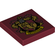 Lego Tile 2 x 2 with Gryffindor Crest Print