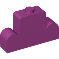 Lego Brick Curved 1 x 4 x 2 Centre Stud Top / Magenta