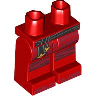 Lego Hips and Red Legs with Black Belt, Dark Red Knee Pads print