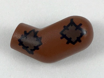 Lego Arm, Left with Dark Brown Patches Pattern / Reddish Brown