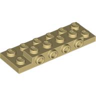 Lego Plate Special 2 x 6 x 2/3 with 4 Studs on Side, 3 Support Walls on Bottom / Tan