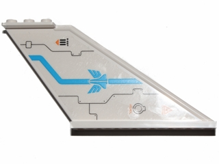 Lego Tail 12 x 2 x 5 with Dark Azure Stripe and Galaxy Squad Logo Pattern Model Right (Sticker) - Set 70701