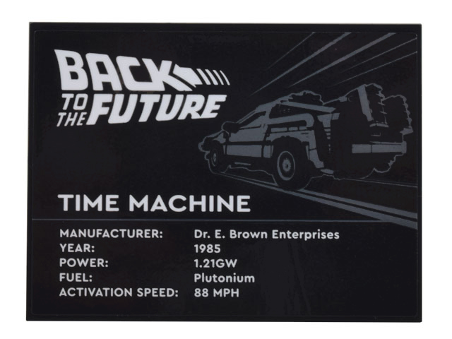 Lego Slope 10 6 x 8 with Back to the Future Time Machine Pattern (Sticker) - Set 10300 / Black