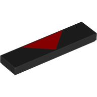 Lego Tile 1 x 4 with Red Triangle Print