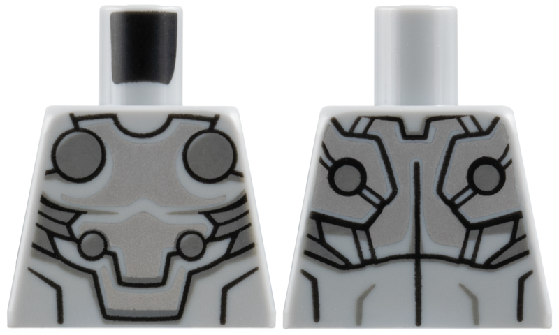 Lego Torso Armor Silver Plate Armor with Dark Bluish Gray Circles Pattern