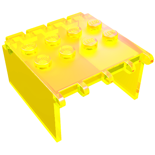 Lego Windscreen 4 x 4 x 2 Canopy Extender, Hinge / Trans-Neon Green