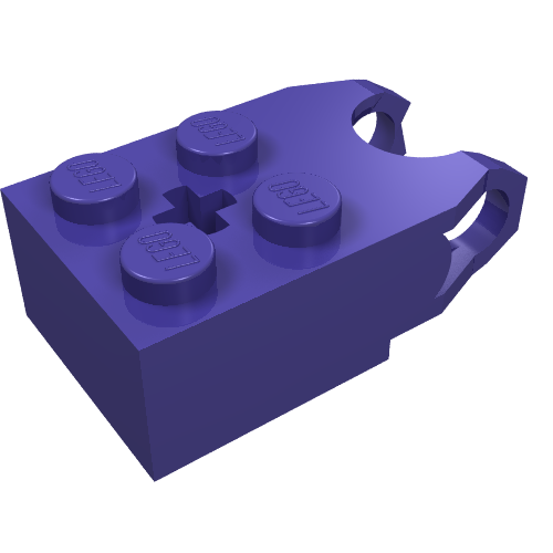 Lego Technic Brick Special 2 x 2 with Ball Socket Reinforced and Axle Hole / Dark Purple