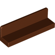 Lego Panel 1 x 4 x 1 with Rounded Corners [Thin Wall] / Reddish Brown