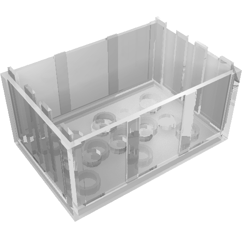 Lego Trunk / Chest Bottom 4 x 6 x 2 1/3 / Trans-Clear