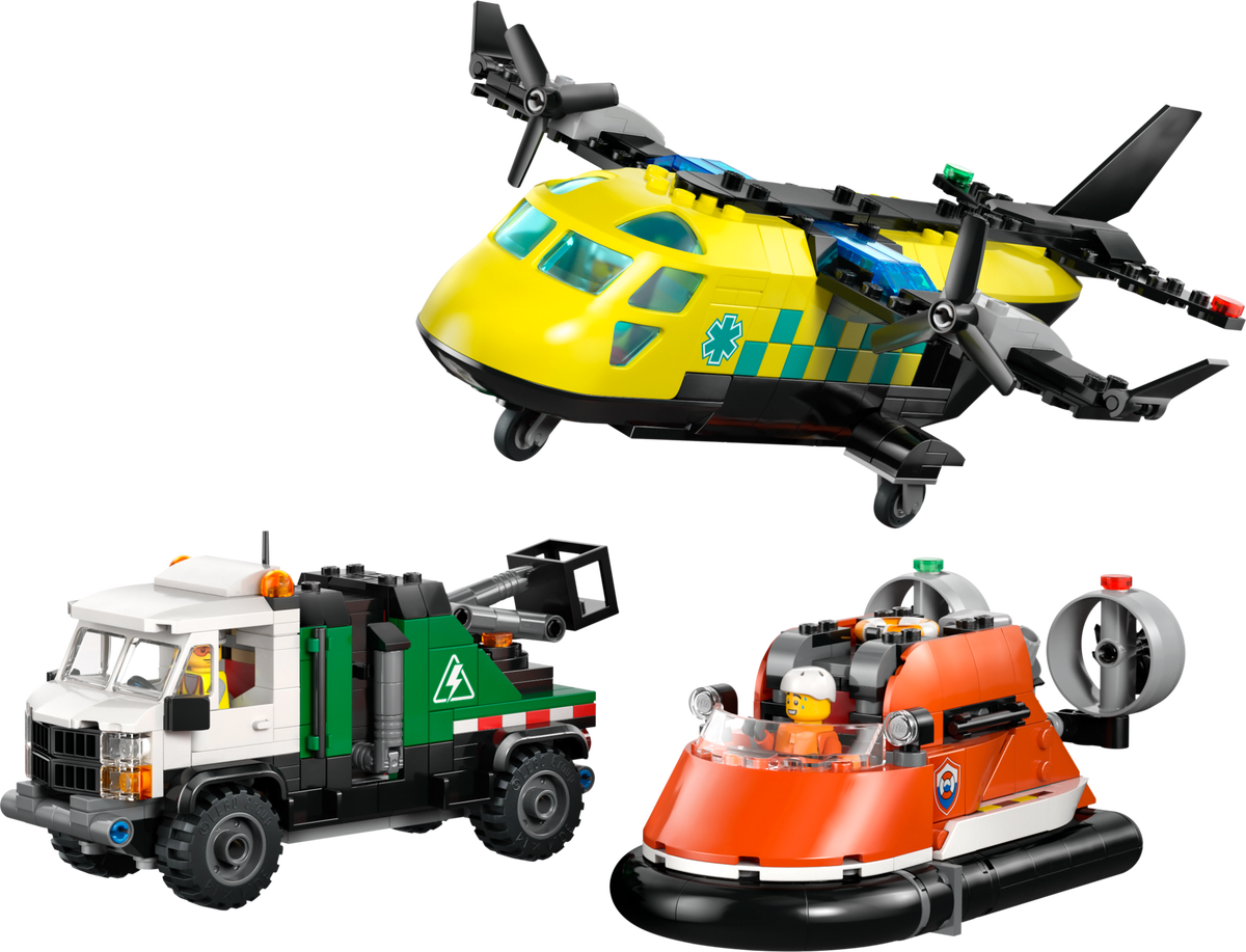 Lego Airplane, Service Truck & Hovercraft Remix
