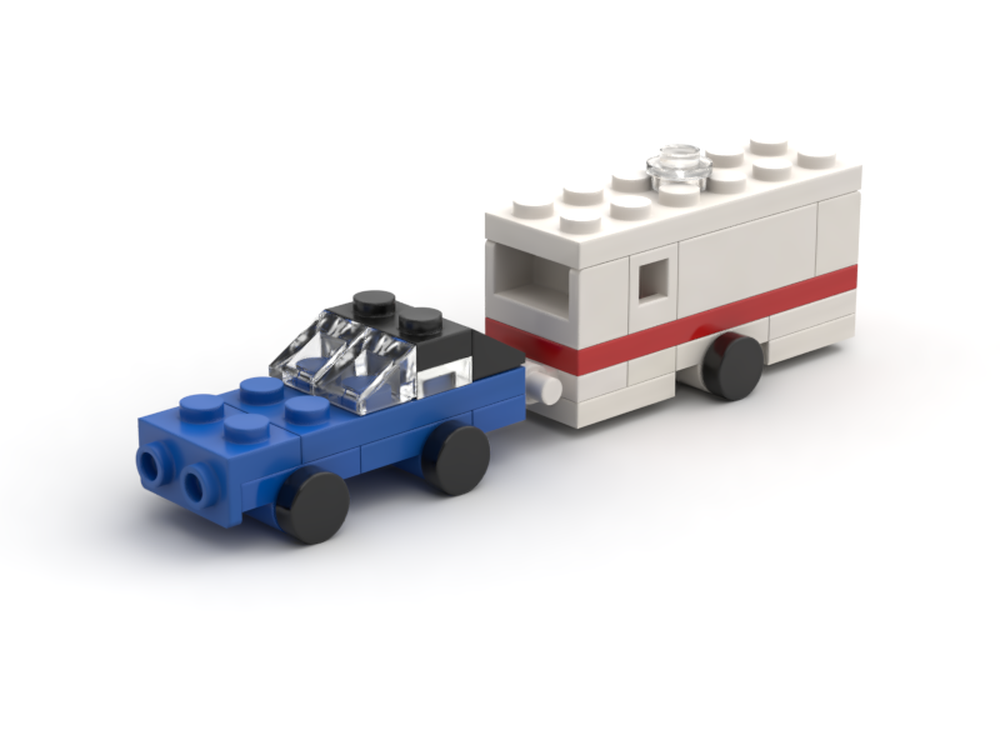 Lego 656 Car and roulotte (microscale)