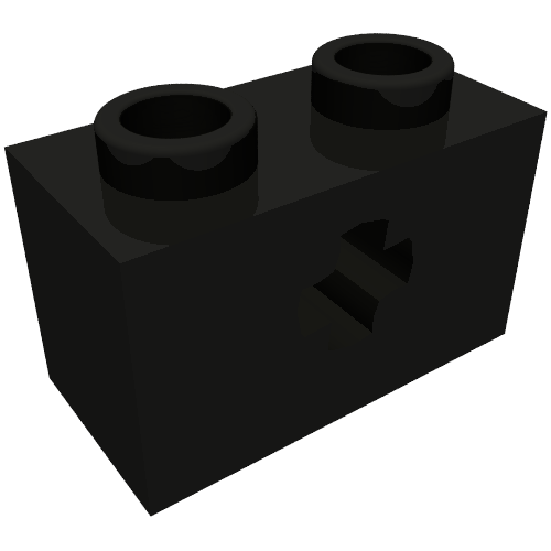 Lego Technic Brick 1 x 2 with Axle Hole Type 2 [X Opening] / Black