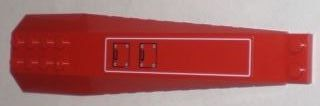 Lego Wedge 16 x 4 Triple Curved with Reinforcements with White Rectangle and Lockers Pattern (Sticker) - Set 8075 / Red
