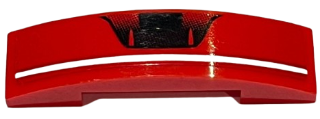 Lego Slope, Curved 4 x 1 x 2/3 Double with Black Air Vent and White Stripe Pattern (Sticker) - Set 75882