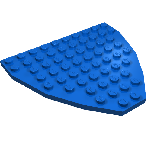 Lego Wedge Plate 9 x 10 Boat Bow / Blue