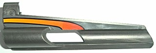 Lego Technic, Panel Fairing # 8 Small Long, Large Hole, Side B with Red to Orange Fade Curve Pattern (Sticker) - Set 8473