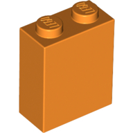 Lego Brick 1 x 2 x 2 with Inside Stud Holder / Orange