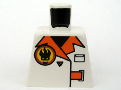 Lego Torso Agents Villain Jacket with Orange Lapels and Buckle Pattern