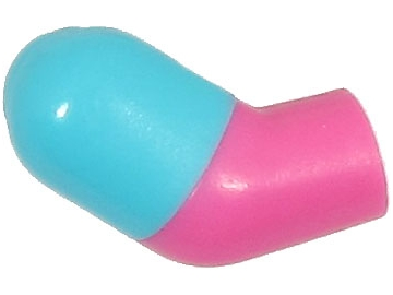 Lego Arm, Right with Molded Medium Azure Short Sleeve  Pattern / Dark Pink