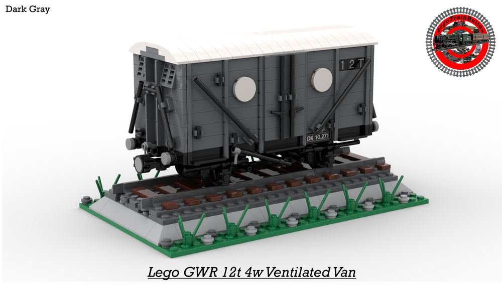 Lego (Dark Gray) GWR 12T 4w Ventilated Van (8w)