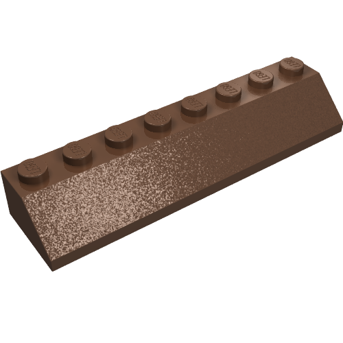 Lego Brick Sloped 45° 2 x 8 / Brown