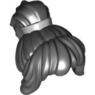 Lego Hair Wavy Ponytail with Long Bangs and Silver Band Print / Black