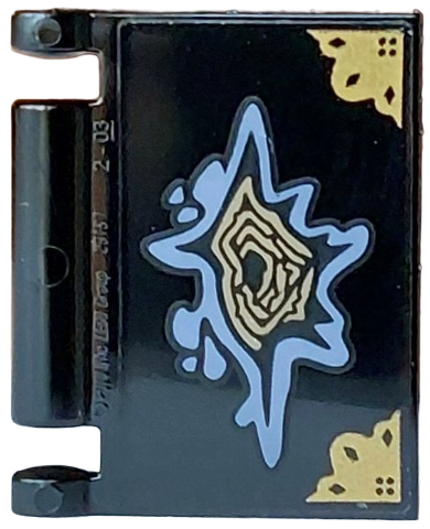 Lego Minifigure, Utensil Book Cover with Sand Blue Tear, Gold Lines and Corner Covers Pattern