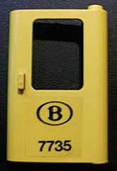 Lego Door 1 x 4 x 5 Train Right, Thin Support at Bottom with 'B 7735' Pattern (Sticker) - Set 7735