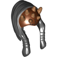 Lego Headdress Zabrak Front Skull Spikes, Black Dots on Front and Hair Agen Kolar Print / Black