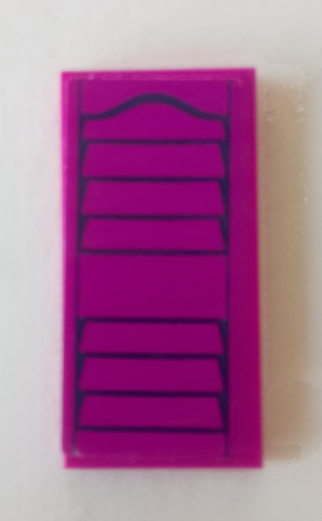 Lego Tile 2 x 4 with Black Window Shutter Pattern (Sticker) - Set 41314 / Magenta