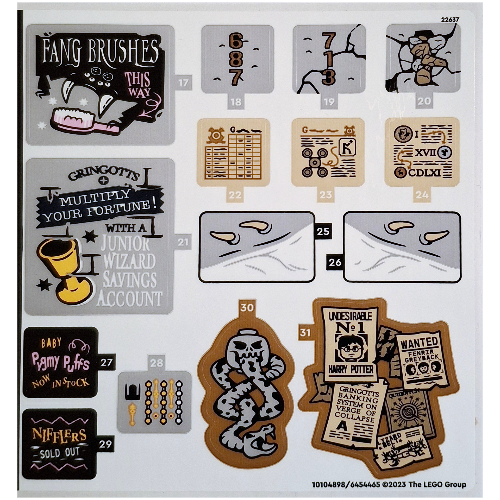 Lego Sticker Sheet 2 for Set 76417-1