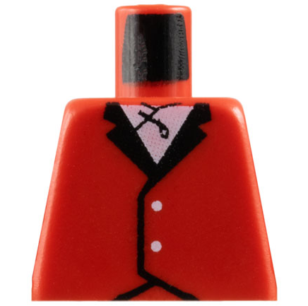 Lego Torso Riding Jacket with Buttons and Black Lapels over White Shirt Pattern / Red