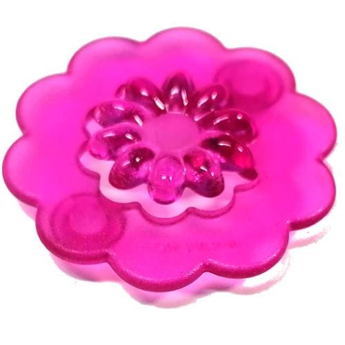 Lego Clikits Icon, Flower 4.5 x 4.5 with 10 Petals, 2 Pins / Trans-Dark Pink