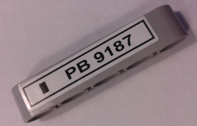 Lego Technic, Liftarm Thick 1 x 5 with 'PB 9187' Pattern (Sticker) - Set 9395