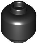 Lego Minifigure, Head (Plain) / Black