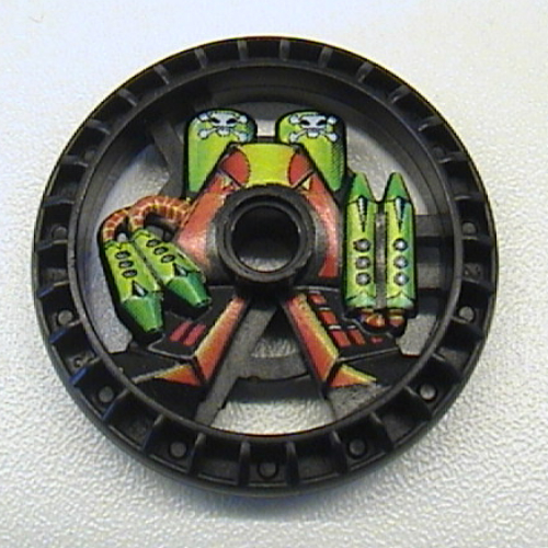 Lego Technic Disc 5 x 5 Notched, Toxic Print / Black