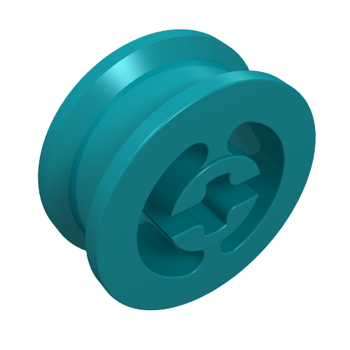 Lego Wheel with Split Axle hole / Dark Turquoise