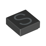 Lego Tile 1 x 1 with letter Capital S Print
