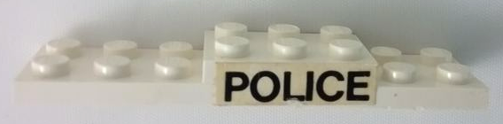 Lego Stickered Assembly 8 x 2 x 2/3 with Black 'POLICE' Pattern on Both Sides (Stickers) - Sets 600-2 / 6600-1