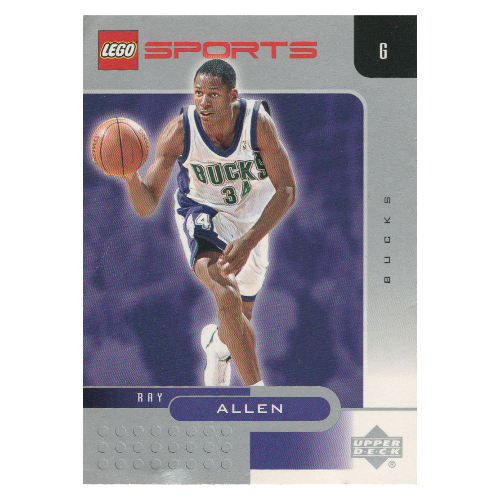 Lego Trading Card, NBA: Ray Allen, Milwaukee Bucks #34