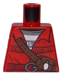 Lego Torso Town Prisoner Shirt Under Fringed Jacket with Leather Pouch Pattern / Red