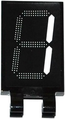 Lego Tile, Modified 2 x 3 with 2 Clips with White Digital Number 1 Pattern (Sticker) - Set 60080