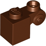Lego Brick Special 1 x 1 with Scroll with Open Stud / Reddish Brown