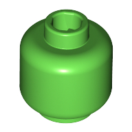 Lego Minifig Head [Plain] [Blocked Open Stud] / Bright Green
