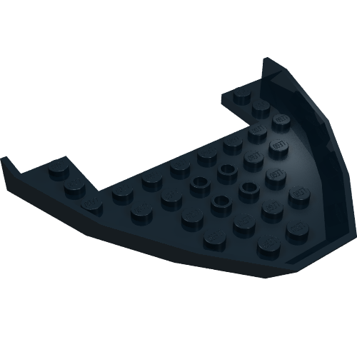 Lego Boat Hull Section, Bow Top 8 x 10 x 1 / Black