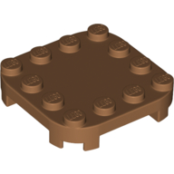 Lego Plate Round Corners 4 x 4 x 2/3 Circle with Reduced Knobs / Medium Nougat