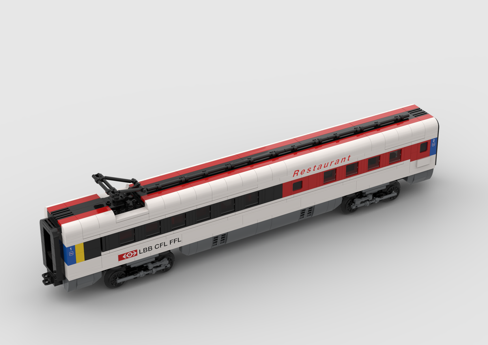 Lego Swiss Intercity Train "SBB ICN" RABDe 500 Wagon Restaurant