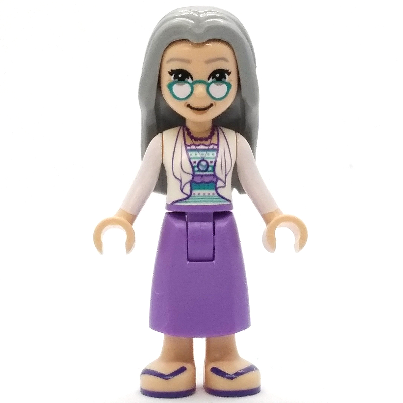 Lego Nora - White Top,  Medium Lavender Dress, Light Bluish Grey Hair